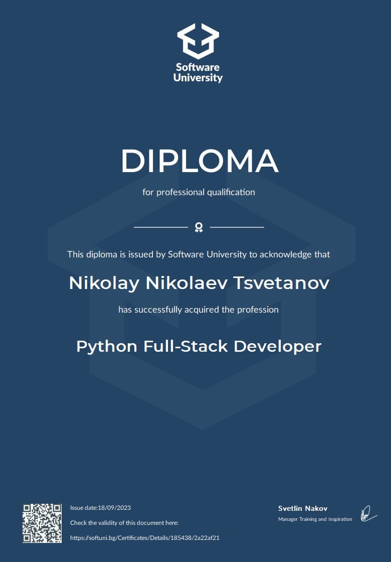 Python Full-Stack Developer Diploma